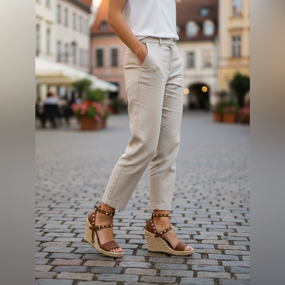 Seven7 Tan Wedge Sandals for Women